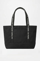 Black AX Paris Logo Canvas Tote Bag