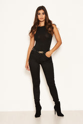 Black Basic High Waisted Jeans