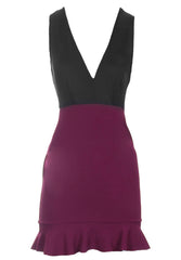 Black and Plum 2 in 1 Mini Dress