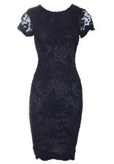 Black Crochet Midi Dress