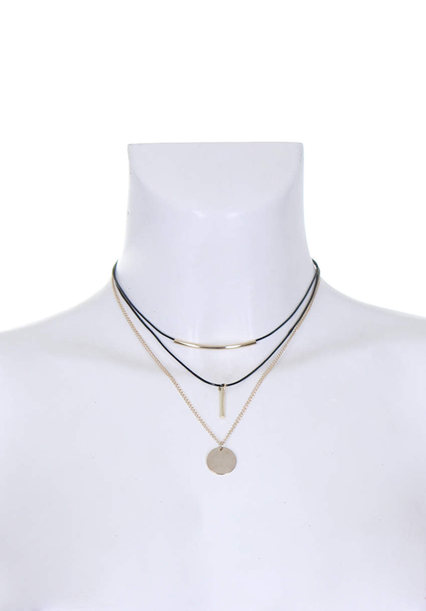 Black and Gold Layered Necklace