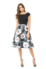 2 in 1 Skater Skirt Midi Dress