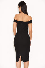 Black Bardot Midi Dress