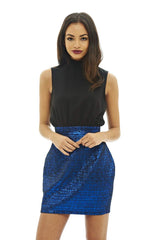 2 in 1 Metallic Skirt Dress
