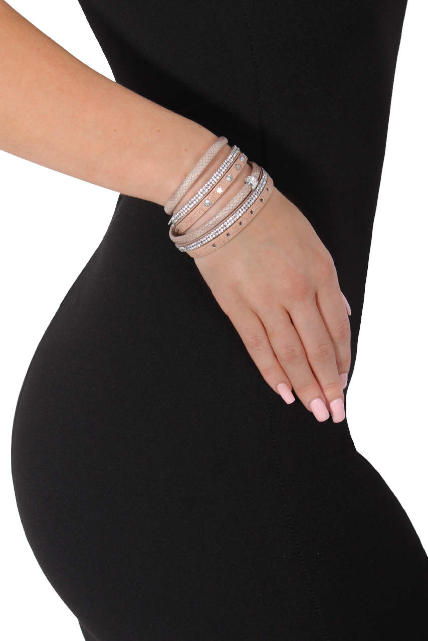 Beige Star Detail Wrap Bracelet