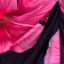 Black And Magenta Floral Print Strap Detail Gathered Midi Dress